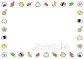 幼稚園向けお弁当 飾り枠無料イラストお試しフリー素材(カット)