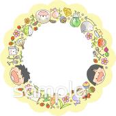 公民館・市役所・町村役場のためのフォトフレーム 10月無料イラストお試しフリー素材(カット)