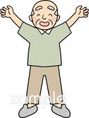 公民館・市役所・町村役場のためのお年寄り 健康体操無料イラストお試しフリー素材(カット)