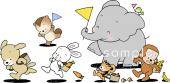 公民館・市役所・町村役場のための運動会 動物無料イラストお試しフリー素材(カット)