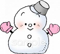 公民館・市役所・町村役場のための雪だるま無料イラストお試しフリー素材(カット)