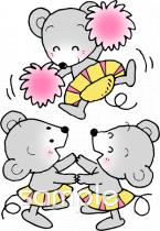 公民館・市役所・町村役場のための応援 チアリーダー無料イラストお試しフリー素材(カット)