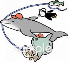 公民館・市役所・町村役場のための運動会 海の生き物無料イラストお試しフリー素材(カット)