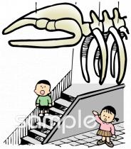 公民館・市役所・町村役場のための博物館 恐竜無料イラストお試しフリー素材(カット)