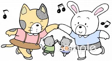 公民館・市役所・町村役場のためのフォークダンス無料イラストお試しフリー素材(カット)