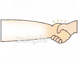公民館・市役所・町村役場のためのあいさつ 握手無料イラストお試しフリー素材(カット)