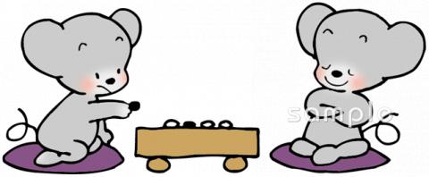 公民館・市役所・町村役場のための碁を打つ無料イラストお試しフリー素材(カット)