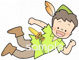 公民館・市役所・町村役場のためのピーターパン無料イラストお試しフリー素材(カット)