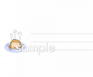 公民館・市役所・町村役場のためのサル メモ用紙無料イラストお試しフリー素材(カット)