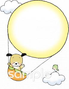 公民館・市役所・町村役場のための気球無料イラストお試しフリー素材(カット)