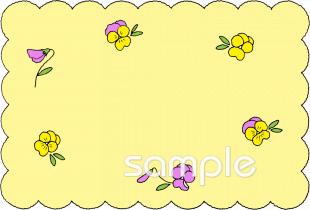 公民館・市役所・町村役場のための波四角枠 すみれ無料イラストお試しフリー素材(カット)