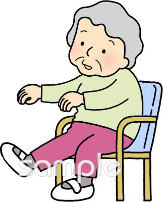 公民館・市役所・町村役場のための高齢者 体操 女性無料イラストお試しフリー素材(カット)