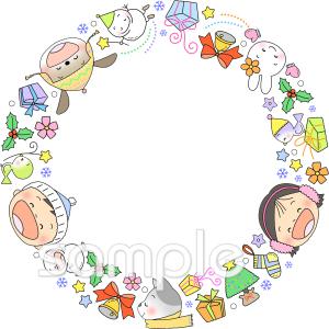 公民館・市役所・町村役場のための12月 フレーム無料イラストお試しフリー素材(カット)