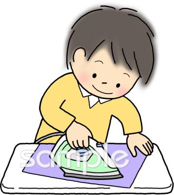 公民館・市役所・町村役場のためのアイロンがけ無料イラストお試しフリー素材(カット)