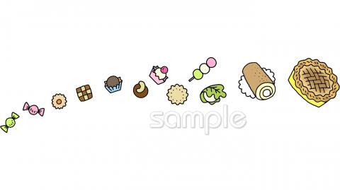 公民館・市役所・町村役場のためのお菓子無料イラストお試しフリー素材(カット)