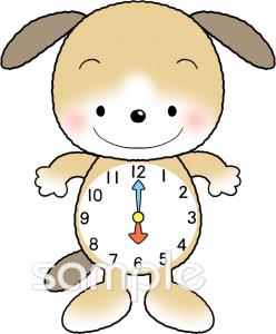 公民館・市役所・町村役場のための時計 六時無料イラストお試しフリー素材(カット)