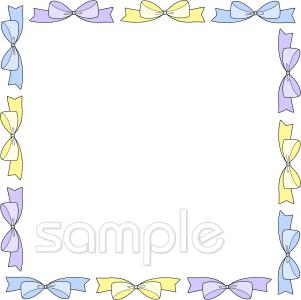 公民館・市役所・町村役場のためのフレーム リボン無料イラストお試しフリー素材(カット)