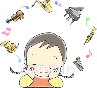 公民館・市役所・町村役場のための音楽鑑賞無料イラストお試しフリー素材(カット)