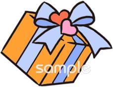 公民館・市役所・町村役場のためのギフトボックス 12月の壁面飾り無料イラストお試しフリー素材(カット)