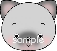 公民館・市役所・町村役場のための猫 お面無料イラストお試しフリー素材(カット)