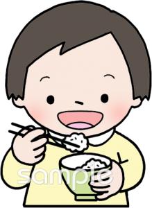 公民館・市役所・町村役場のための子ども ごはん無料イラストお試しフリー素材(カット)