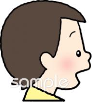 公民館・市役所・町村役場のための男の子 横顔無料イラストお試しフリー素材(カット)