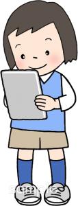 公民館・市役所・町村役場のためのタブレット学習無料イラストお試しフリー素材(カット)