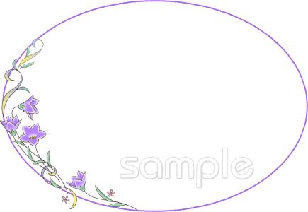 公民館・市役所・町村役場のためのメッセージカード 桔梗無料イラストお試しフリー素材(カット)