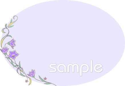 公民館・市役所・町村役場のためのメッセージカード 桔梗無料イラストお試しフリー素材(カット)