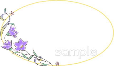 公民館・市役所・町村役場のためのメッセージカード キキョウ無料イラストお試しフリー素材(カット)