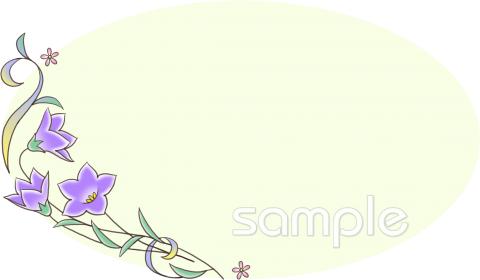 公民館・市役所・町村役場のためのメッセージカード キキョウ無料イラストお試しフリー素材(カット)