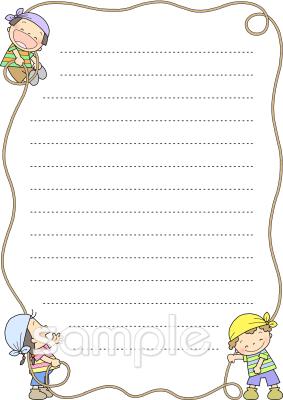公民館・市役所・町村役場のためのお手紙用紙 子ども アウトドア無料イラストお試しフリー素材(カット)