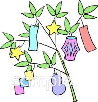 公民館・市役所・町村役場のための七夕飾り無料イラストお試しフリー素材(カット)