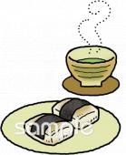 公民館・市役所・町村役場のためのおやつ いそべもち無料イラストお試しフリー素材(カット)