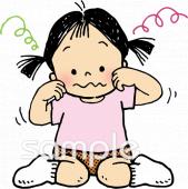 公民館・市役所・町村役場のための子ども 困る無料イラストお試しフリー素材(カット)