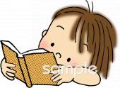 公民館・市役所・町村役場のための本を読む 考える無料イラストお試しフリー素材(カット)