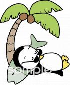 公民館・市役所・町村役場のためのペンギン サングラス無料イラストお試しフリー素材(カット)