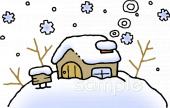 公民館・市役所・町村役場のための雪 家無料イラストお試しフリー素材(カット)