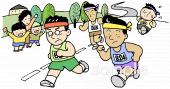 公民館・市役所・町村役場のためのマラソン無料イラストお試しフリー素材(カット)