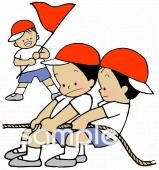 公民館・市役所・町村役場のための運動会 綱引き無料イラストお試しフリー素材(カット)