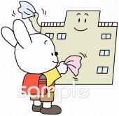 公民館・市役所・町村役場のための校舎 お別れ無料イラストお試しフリー素材(カット)