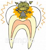 公民館・市役所・町村役場のための虫歯無料イラストお試しフリー素材(カット)