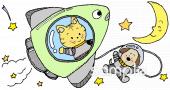 公民館・市役所・町村役場のための宇宙旅行無料イラストお試しフリー素材(カット)