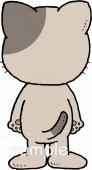 公民館・市役所・町村役場のための猫 後ろ姿無料イラストお試しフリー素材(カット)