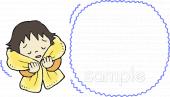 公民館・市役所・町村役場のための風邪 女の子無料イラストお試しフリー素材(カット)