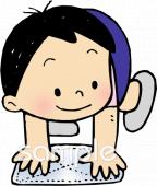 公民館・市役所・町村役場のためのぞうきん 床掃除無料イラストお試しフリー素材(カット)