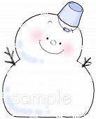 公民館・市役所・町村役場のための雪だるま無料イラストお試しフリー素材(カット)
