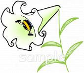 公民館・市役所・町村役場のためのユリ みつばち無料イラストお試しフリー素材(カット)