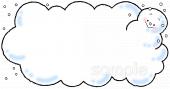 公民館・市役所・町村役場のための雲 枠 雪無料イラストお試しフリー素材(カット)