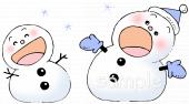 公民館・市役所・町村役場のための雪だるま 帽子無料イラストお試しフリー素材(カット)